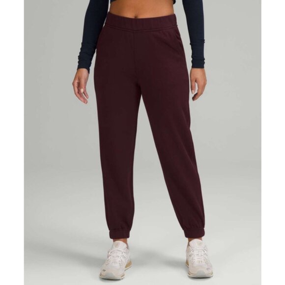 lululemon athletica Pants - ❄️SOLD❄️ LULULEMON Relaxed High-Rise Joggers Cassis Burgundy Cotton Terry Size 8